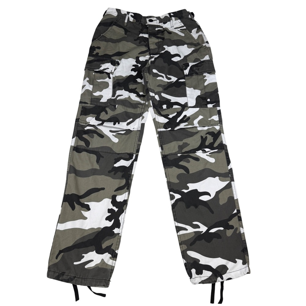 Rothco BDU Cargo Pants Women's 30X32 Camo Buttonfly Adjustable Waist Military